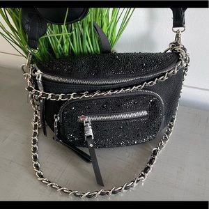 Brand New Steve Madden Black & Silver Crossbody with multiple pockets & pouches!